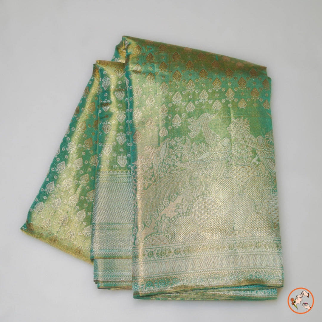 Parrot Green Pure Kanchi Silk
