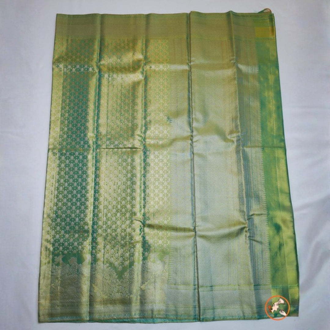 Parrot Green Pure Kanchi Silk