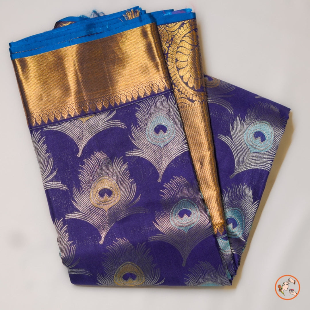 Pepsi Blue Pure Kanchi Silk