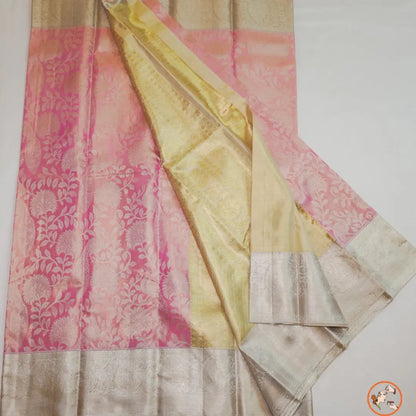 Pink with Yellow Pure Kanchi Silk Vivahasilks