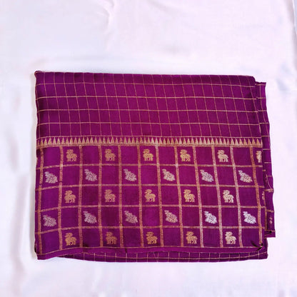 Purple Viscose Silk Saree Vivahasilks