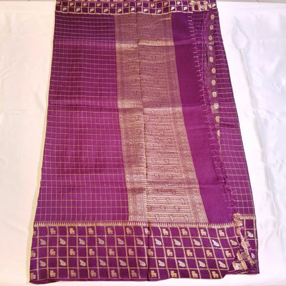 Purple Viscose Silk Saree Vivahasilks