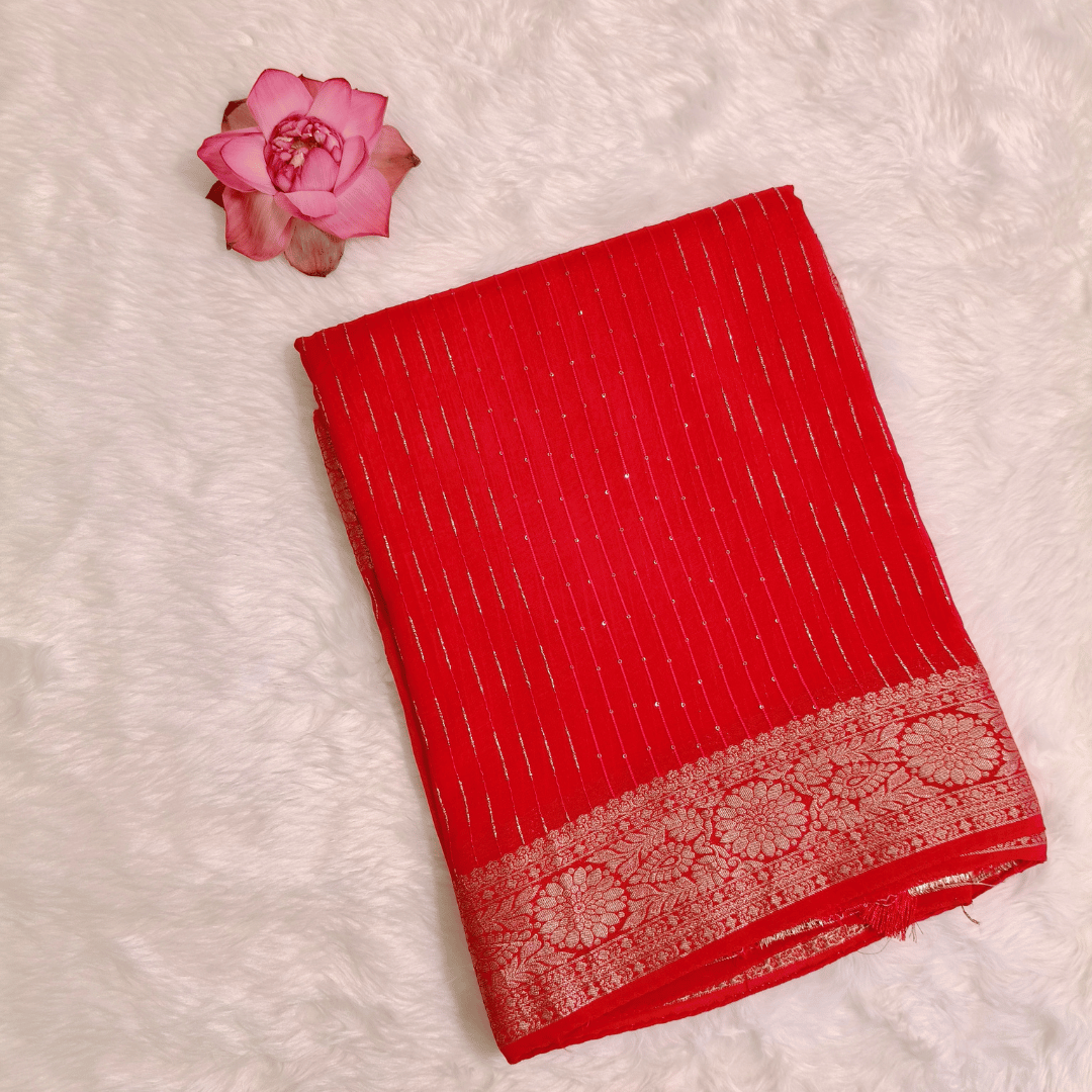 Red Fancy silk saree
