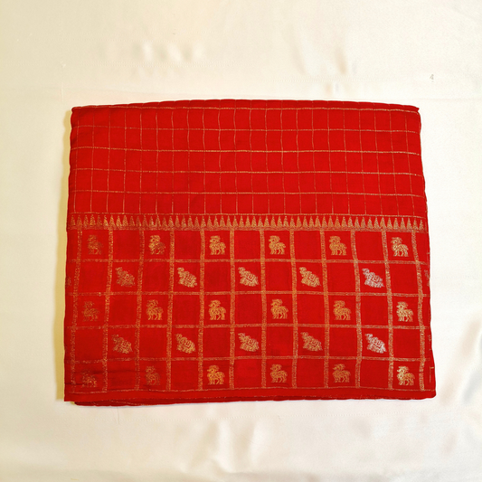 Red Viscose Silk Saree