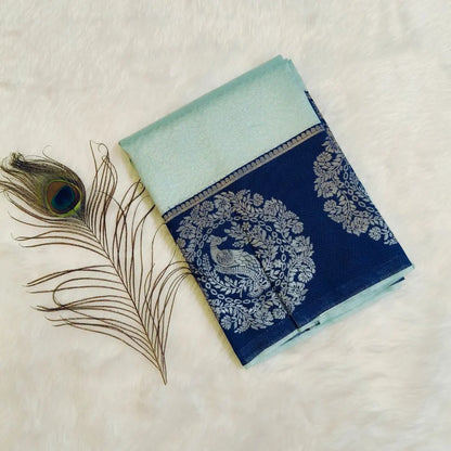 Ice blue SemiSilk Saree Vivahasilks