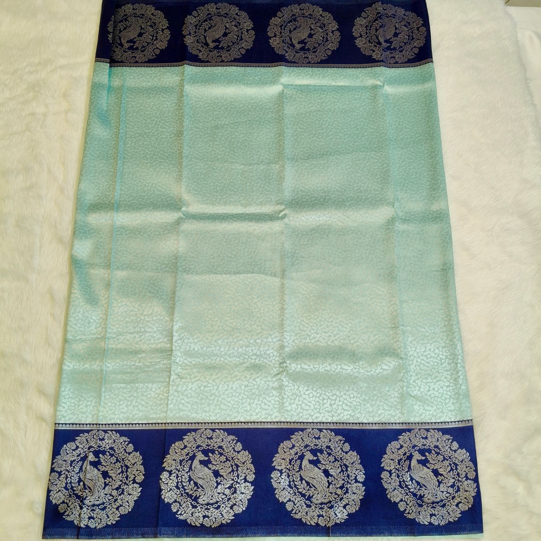 Ice blue SemiSilk Saree