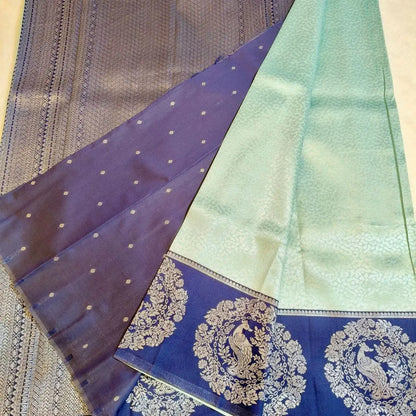 Ice blue SemiSilk Saree Vivahasilks
