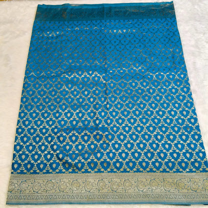 Sky blue rich Jari work  Banarasi Georgette Saree Vivahasilks
