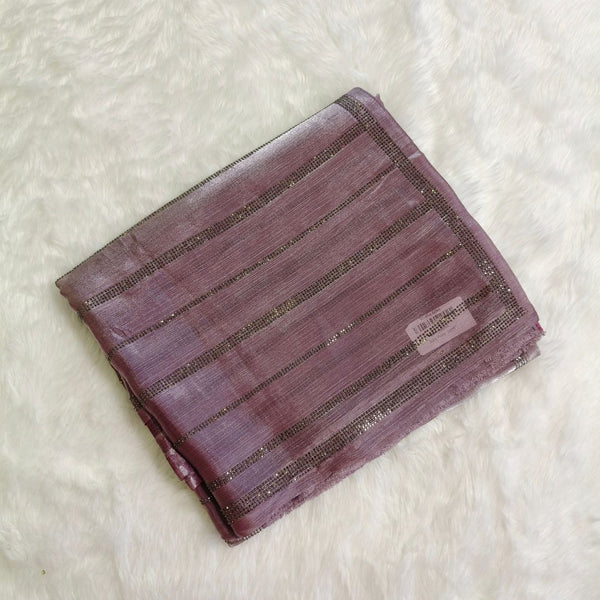 Pastel Purple Ilver stone work Partywear Saree