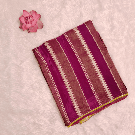 Purple Satin Tissue Fancy Saree
